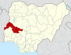 Location of the State of Kwara in Nigeria