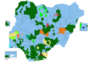 Map of House composition by party