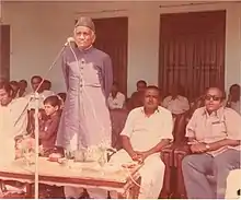 Nihalchand Pabani giving a speech on 14 August (Independence Day)