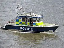 London Metropolitan Police boat Nina Mackay II on the Thames in 2013