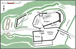 Map of the ruins of the Nippenburg