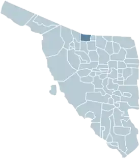 Location of the Municipality of Nogales in Sonora.