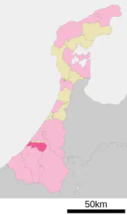 Location of Nomi in Ishikawa Prefecture