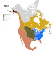 Map showing Non-Native Nations Claim_over NAFTA countries c. 1802