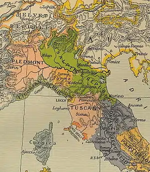 Continental Italy in 1799