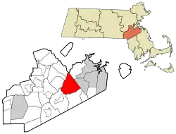 Location in Norfolk County in Massachusetts