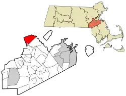 Location of Wellesley in Norfolk County, Massachusetts