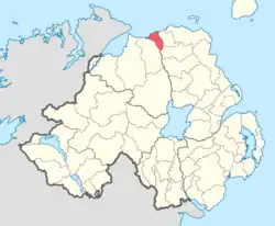 Location of North East Liberties of Coleraine, County Londonderry, Northern Ireland.