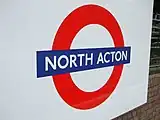 Roundel on westbound platform