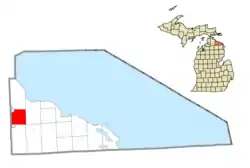 Location within Presque Isle County