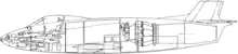 cross section drawing of the North American YF-93A