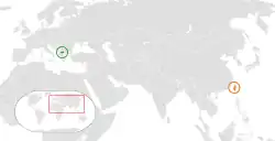 Map indicating locations of North Macedonia and Taiwan