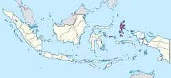 Location of North Maluku in Indonesia