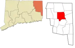 Pomfret's location within the Northeastern Connecticut Planning Region and the state of Connecticut