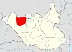 Location in South Sudan.