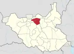 Location of Northern Liech in South Sudan