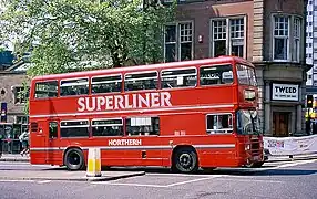 Northern Leyland Olympian with Superliner branding