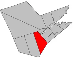 Location within Northumberland County, New Brunswick