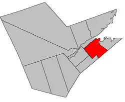 Location within Northumberland County, New Brunswick