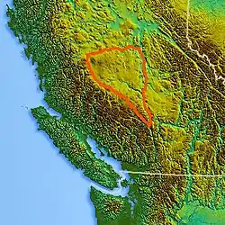 Location of the Chilcotin Plateau