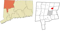 Winsted's location within the Northwest Hills Planning Region and the state of Connecticut