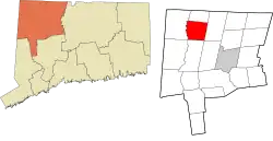 Canaan's location within the Northwest Hills Planning Region and the state of Connecticut