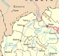 Location in Northwestern North Macedonia.