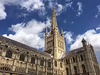 Norwich Cathedral: spire and south transept