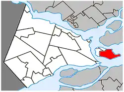 Location within Vaudreuil-Soulanges RCM