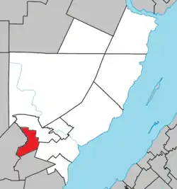 Location within Charlevoix-Est RCM.