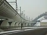 The hlavní – Vítkov bridge section in December 2010, completed