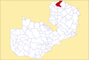 District location in Zambia