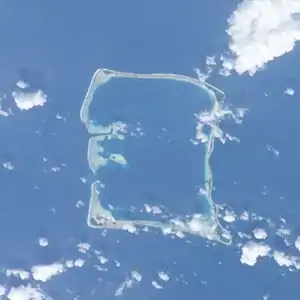 Nukufetau atoll from space