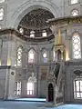 Apse containing the mihrab, with the minbar on the right