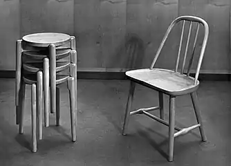 Children's chair and stools for the Nyborg Public Library