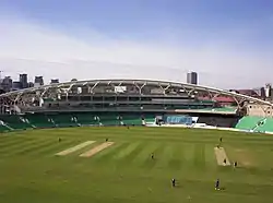 Top view of the Kennington Oval during a match between Surrey and Yorkshire