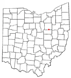 Location of Fredericksburg, Ohio