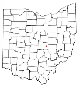 Location of Hanover, Ohio