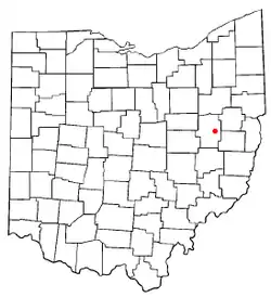 Location of Midvale, Ohio