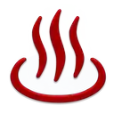 image showing a red circle with three red flames on top