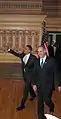 Barack Obama with Senator Bob Casey, Jr. in the auditorium in 2008.