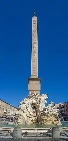 The Fountain of the Four Rivers with the Obelisco Agonale