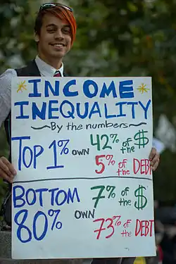 A protester with a sign at Occupy San Francisco on October 13, 2011