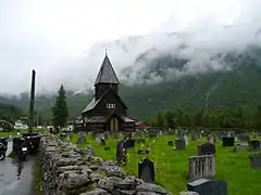 View of the church and graveyard