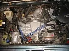 An Oettinger WBX6, aftermarket six-cylinder rear engine in a Volkswagen Type 2 (T3)