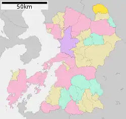 Location of Oguni in Kumamoto Prefecture