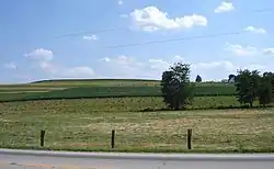 Fields east of Charm on State Route 557