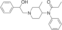 Chemical structure of ohmefentanyl.