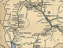 Ohrid railway route map