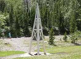 Historic marker at the location of the first oil well